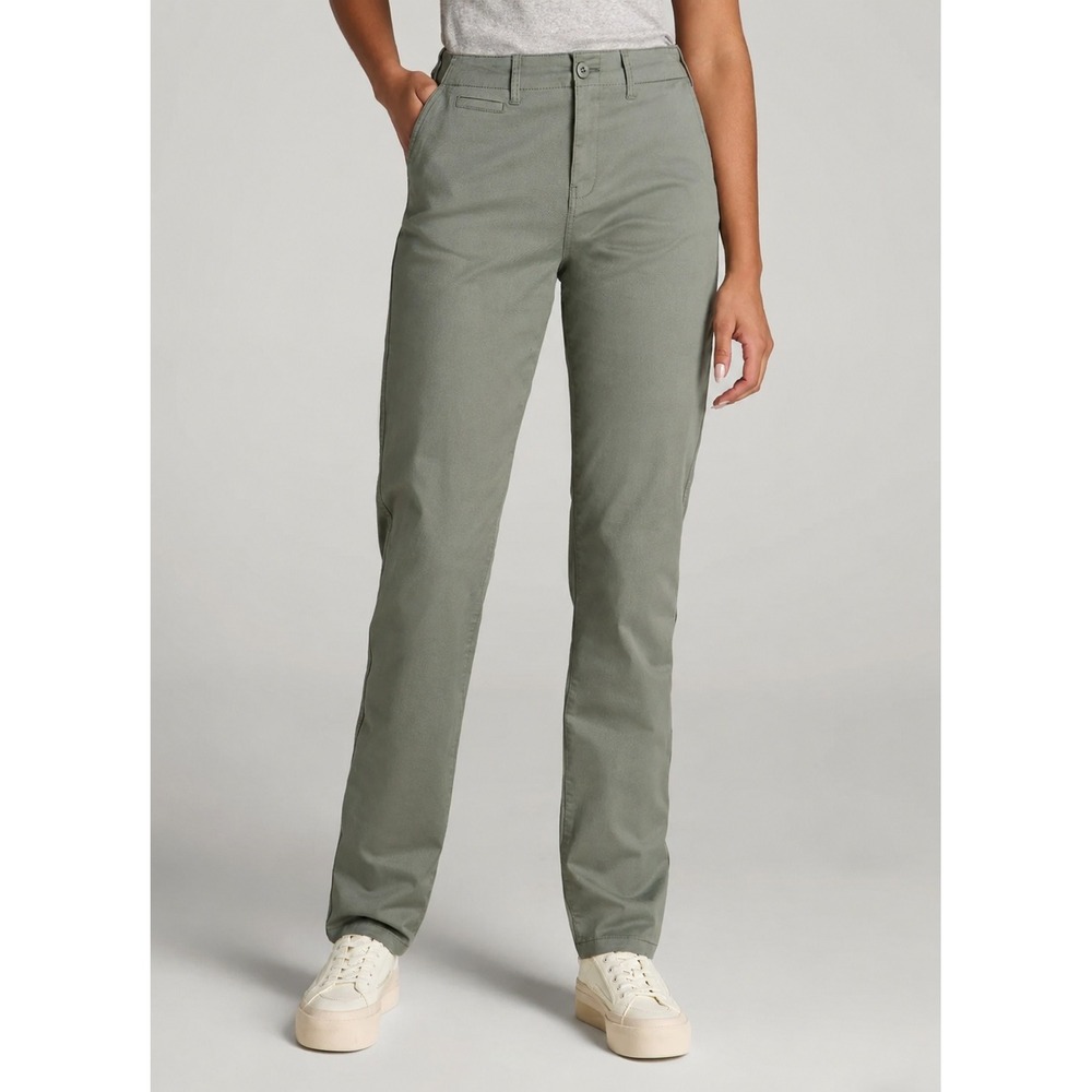 American Tall Clean Girl Chino Pants Scandi Size 10T Green Cotton Minimalist